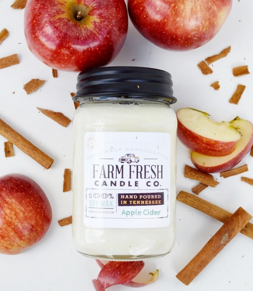 Apple Cider Soy Mason Jar Candle from Farm Fresh Candle Co.