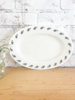 Pyrex Green Leaf Pattern Oval Plate