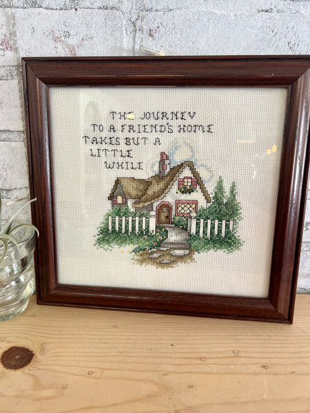 Journey to a Friends Home Framed Cross Stitch