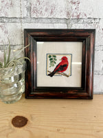 Red Bird Framed Needlepoint