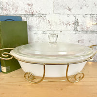 Glasbake Dish with Lid & Stand
